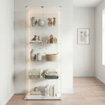 Vitrine en verre tremp� 5 niveaux, �clairage led, 2 portes, armoire d'exposition moderne & minimaliste, ...