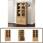 Vidaxl - vitrine en verre vigo 85x35x170 cm bois massif de pin - vitrine en bois - meuble rangement - ... Vidaxl - vitrine en verre vigo 85x35x170 cm bois massif de pin - vitrine en bois - meuble rangement - ...