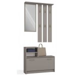 Vittoria - vestiaire d'entre - patre murale + miroir + rangement chaussures - 180x85x24 - meuble d'entre ...