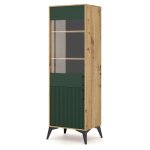 Vivaldi - buffet vaisselier  porte rversible lugo coloris chne vert 59, 9x42x197, 60 cm