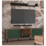 Vivaldi - meuble tv lugo coloris chne vert 164, 5x40x58, 4 cm