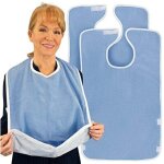 Vive bavoirs imperm�ables pour adultes avec sangle r�glable - grand tissu �ponge lavable et r�utilisable ...