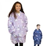 Sweat  capuche, plaid, couverture, pull - sherpa et flanelle - enfant - licorne vivezen
