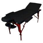 Table de massage pliante 3 zones en bois fonc avec panneau reiki + accessoires et housse de transport ...