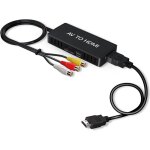 Vixlw rca vers hdmi, adaptateur av vers hdmi 1080p, adaptateur composite pour pc / tv / wii / ps1 3, ...