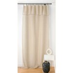 Linder - voilage aspect lin bourdon noir - 140x295cm - ecru