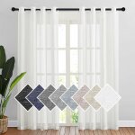 Voilage blanc - voilage rideaux de fentre - lumire filtrer demi transparent rideaux  oeillets draperies ...