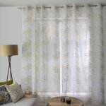 Voilage brod� motif feuillage bronze 140x240 cm