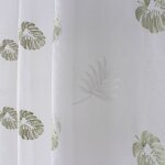 Voilage brod sur tamine vert olive 140x240 cm