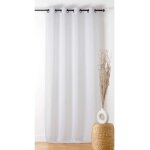 Voilage � galon fronceur - effet boucl� blanc 290x240 cm