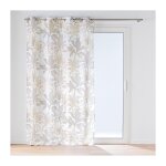 Douceur d'intérieur - voilage à ?illets 135 x 240 cm - luminette imprimé métallisé vayana naturel Douceur d'intérieur - voilage à ?illets 135 x 240 cm - luminette imprimé métallisé vayana naturel
