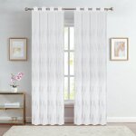 Voilage � oeillets brod� brillant gris 140x240 cm