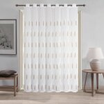 Voilage � oeillets brod� brillant taupe 300x240 cm