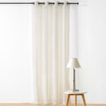 Voilage � oeillets - effet filet ecru 140x260 cm
