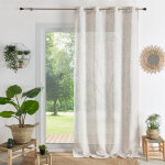 Voilage � oeillets naturel - effet lin lin 140x260 cm