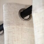 Voilage � ?illets effet lin 295 cm ? 95% polyester 5% lin ? finition ?illets m�talliques canon de fusil ...