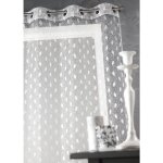 Voilage en organza brod  imprims fantaisies blanc 140x240 cm