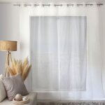 Voilage plumetis en organza avec ?illets blanc 140x240 cm