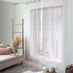 Decostars - voilage plumetis en organza avec ?illets vieux rose 140x240 cm