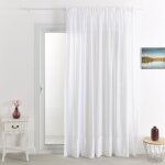 Voilage poly - lin brod� cornely blanc 180x240 cm