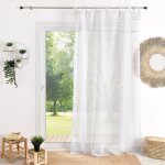 Voilage avec rubans macram blanc 140x240 cm