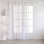 Voilage uni � oeillets grande largeur blanc 160x240 cm