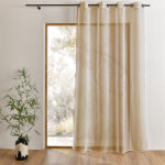 Voilage uni � oeillets grande largeur ficelle 160x240 cm