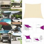 Voile d'ombrage 160 g / m crme 3 / 4x3 m pehd - parasol - voile d'ombrage - parasol extrieur - parasol ...