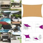 Voile d'ombrage 160 g / m� rectangulaire sable 2x3 m pehd - voile d'ombrage - parasol - ombrage ext�rieur ...