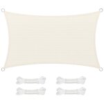 Voile d?ombrage 3 x 5 m, protection solaire en tissu hdpe, respirant, perm�able � l?eau, pour terrasse, ...