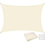 Voile d'ombrage imperm�able 3, 6x3, 6 m�tres carr� avec corde, toile d'ombrage tissu oxford polyester ...