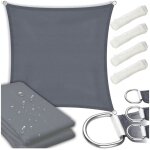 Voile d'ombrage imperm�able grand auvent uv carr� graphite toit 5x5