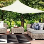 Voile d'ombrage impermable rectangulaire, toile ombrage pes rsistant  l'eau, rsistant 98% protection ...