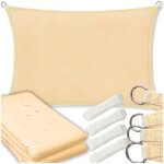 Voile d'ombrage, protection solaire uv, toit beige pour le jardin, 3x2m