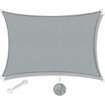 D�stockage, voile d'ombrage rectangulaire 3x4m imperm�able anti uv pour jardin terrasse balcon, gris