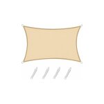 Fitags - voile d'ombrage rectangulaire carr 2. 5x3. 5m color sable, toile impermable une protection ...