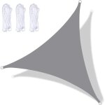 Voile d'ombrage triangulaire impermable ulisem 3 x 3 x 3 m, protection solaire, kit de fixation rsistant ...