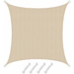 Cyslmuk - voile d'ombrage uv 2x2 m hdpe carr protection solaire toile de jardin beige
