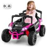 Voiture �lectrique 12v pour enfants, camion utv avec t�l�commande, 3 vitesses, lumi�res led, musique, ...