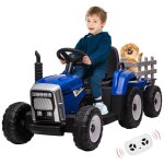 Voiture lectrique, 12v tracteur lectrique enfants avec pelle & remorque amovible, vhicule lectrique ...