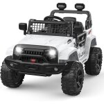 Voiture �lectrique enfant, 12v v�hicule �lectrique avec suspension � ressort, lumi�res led, bluetooth, ...