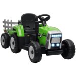 Voiture �lectrique enfant tracteur t�l�commande parentale 6km / h vert noir - 136. 5x50x52. 5cm