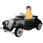 Voiture �lectrique r�tro pour enfants - oryxearth - noir - batterie 12v - vitesse 3 - 6 km / h