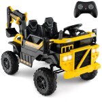 Voiture enfant excavatrice �lectrique 24v avec t�l�commande camion de chantier avec musique lumi�res ...