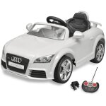 Voiture avec tlcommande pour enfants audi tt rs blanc