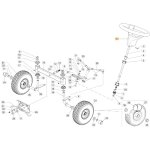 Volant de tracteur de pelouse mistral72 / 12. 5 original emak modèles 68130629r Volant de tracteur de pelouse mistral72 / 12. 5 original emak modèles 68130629r