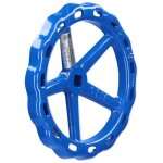 Volant pour vanne  guillotine dn100 - 150, diamtre de la roue 250 mm, tige carre 19 x 19 mm, aluminium, ...