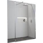 Volet pivotant pour paroi de douche paama 195x35 cm verre transparent avec charni�res noires - novellini ...