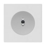 Commande volet roulant alu - manette chrome dom + plaque simple blanc fontini