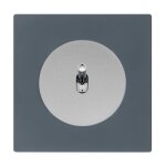 Commande volet roulant alu - manette chrome dom + plaque simple blue grey fontini